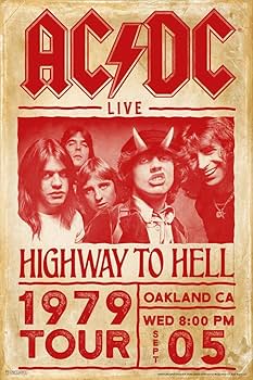 1970s vintage poster USA製 Amazon.com: Pyramid America AC/DC Highway to Hell Retro Rock